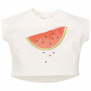 Bluzeczka z Arbuzem (Krótki Rękaw) Love Summer / Biała, PINOKIO
