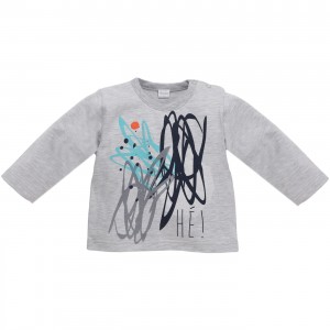 Bluzka z Bazgrołami (Długi Rękaw), Xavier / Szara, PINOKIO