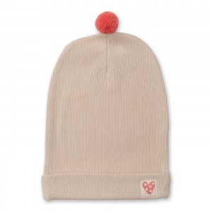 Duża Czapka z Pomponikiem – Pikolina / Beżowo-Brzoskwiniowa, PINOKIO