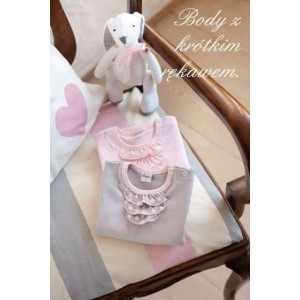 Body z Żabotem ( Krótki Rękaw ), Paulina / Różowe, PINOKIO