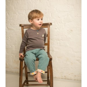 Organiczna Bluzka z Haftem - Chmurka, Dove Grey, LITTLE GREEN RADICALS - 110/116