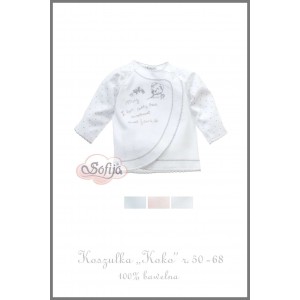 Koszulka Kimono z Haftem Misia - Koko / Biała, SOFIJA
