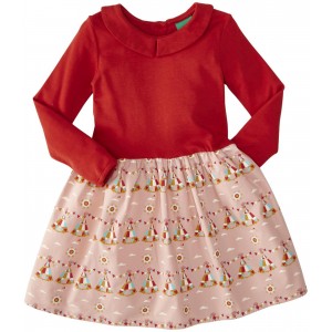 Organiczna Sukienka z Kołnierzykiem - Kolorowe Szałasy, Peter Pan, LITTLE GREEN RADICALS - 110/116