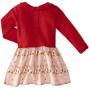 Organiczna Sukienka z Kołnierzykiem - Kolorowe Szałasy, Peter Pan, LITTLE GREEN RADICALS - 110/116