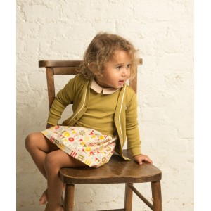 Organiczna Sukienka z Kołnierzykiem - Kolorowe Szałasy, Peter Pan, LITTLE GREEN RADICALS - 110/116