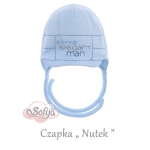 Czapeczka Ocieplana z Haftem - Nutek / Niebieski Pastelowy, SOFIJA - 56 Czapeczka Ocieplana z Haftem - Nutek / Niebieski Pastelowy, SOFIJA - 56