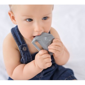 SupeRRO Baby Hevea, Śliniak z Gryzakiem z Naturalnego Kauczuku, Niebieski, LULLALOVE