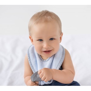 SupeRRO Baby Hevea, Śliniak z Gryzakiem z Naturalnego Kauczuku, Niebieski, LULLALOVE