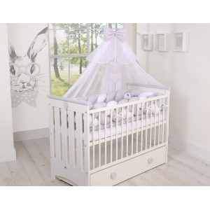 Ochraniacz - Warkocz do Łóżeczka, Szary / Biały, 360cm, MY SWEET BABY