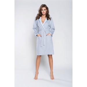 Szlafrok, (długi rękaw) Niebieski / Komfort, ITALIAN FASHION - M