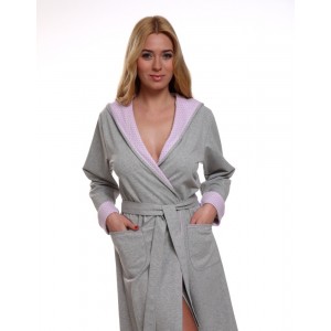 Szlafrok, (długi rękaw) Różowy / Komfort, ITALIAN FASHION - M