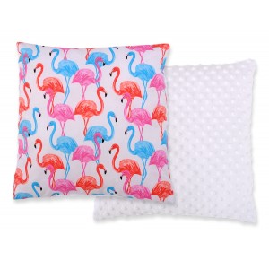 Dwustronna Poduszka Jasiek, 35x35 cm, Fun&Joy / Flamingi, BOBONO