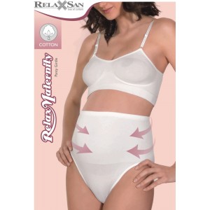 Majtki Poporodowe, Bezszwowe, White, RelaxMaternity, RelaxSan - L
