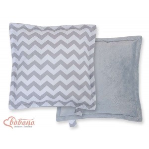 Poduszka Dwustronna Jasiek w Zygzaki, Chevron / Szary, BOBONO