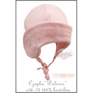 Ciepła Czapka / Kapelusik z Haftem - Dolores / Biała, SOFIJA - 62 Ciepła Czapka / Kapelusik z Haftem - Dolores / Biała, SOFIJA - 62