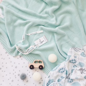 Kocyk Bambusowy M Bamboo, Miętowy, 100x120cm, COLORSTORIES