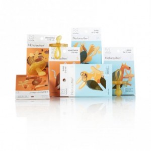 Smoczek Kauczukowy Okrągły, Motylek, NATURSUTTEN - 6-12 m-cy