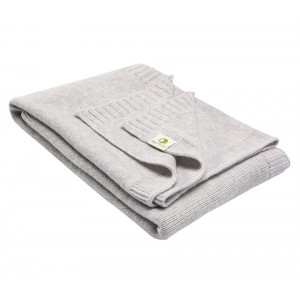 Kocyk z Wełny Merino - Misiu / Srebrnoszary, 100x100 cm, MARTELLO