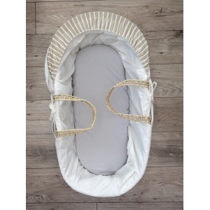 Bambusowe Prześcieradło do Kosza Mojżesza, 35x75cm, Bamboo / Gray, NANAF ORGANIC