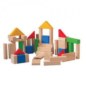 Kolorowe Klocki Drewniane, 50 Elementów, PLAN TOYS, PLTO-5535 Kolorowe Klocki Drewniane, 50 Elementów, PLAN TOYS, PLTO-5535