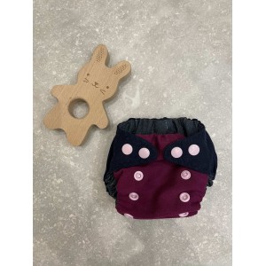 Eko manufaktura otulacz nb newborn nowa wełna plus bawełna bordo