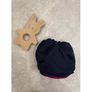 Eko manufaktura otulacz nb newborn nowa wełna plus bawełna bordo