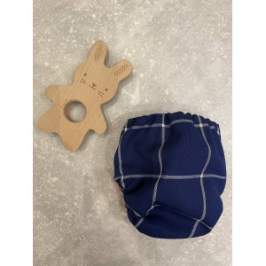 Eko manufaktura otulacz nb newborn nowa wełna plus bawełna krata zielone napy