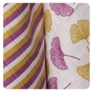 Pieluszki tetrowe XKKO Organic 70x70 3szt.OLD TIMES gingko wzór tetra Pieluszki tetrowe XKKO Organic 70x70 3szt.OLD TIMES gingko wzór tetra