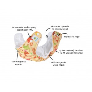 Kieszonka PUL OS z coolmaxem Doodush - wybierz wzór - pink boho