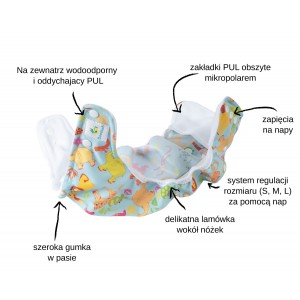 Otulacz PUL OS Doodush mikropolar - wybierz wzór - pink boho