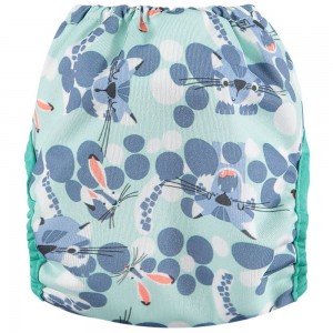 POP-IN Pieluszka Wielorazowa AIO V2 Bambus, Napy, CLOSE - snow leopard