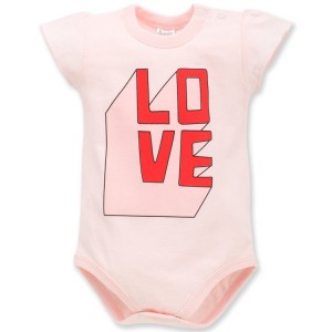 Body z Napisem (Krótki Rękaw) - Love&Love / Różowe, PINOKIO - 80 Body z Napisem (Krótki Rękaw) - Love&Love / Różowe, PINOKIO - 80