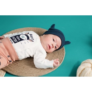 Body Rozpinane z Lamą (Długi Rękaw) - Happy Llama / Ecru, PINOKIO