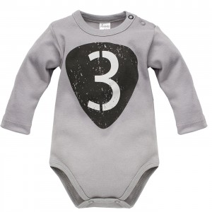 Body z Trójką (Długi Rękaw) - Old Cars / Szare, PINOKIO