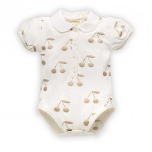 Body Polo w Złote Wisienki (Krótki Rękaw), Princess / Ecru, PINOKIO