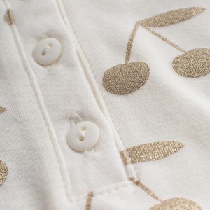 Body Polo w Złote Wisienki (Krótki Rękaw), Princess / Ecru, PINOKIO