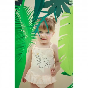 Body z Falbanką na Ramiączkach, Sweet Panther Lato / Jasny Róż, PINOKIO