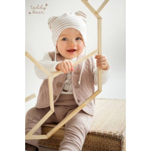 Body z Misiem (Długi Rękaw) - Teddy Bear / Ecru, PINOKIO