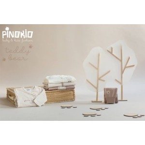 Body z Misiem (Długi Rękaw) - Teddy Bear / Ecru, PINOKIO